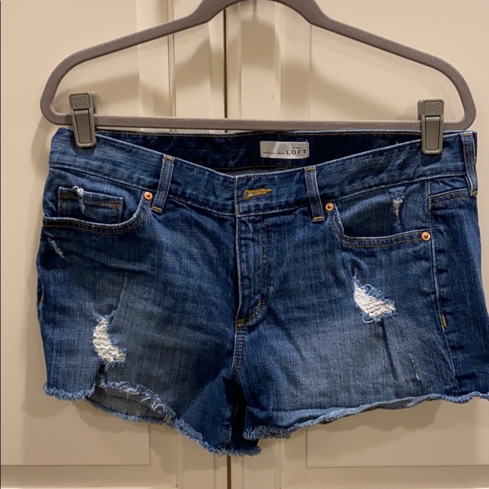 LOFT - Distressed cutoff denim shorts